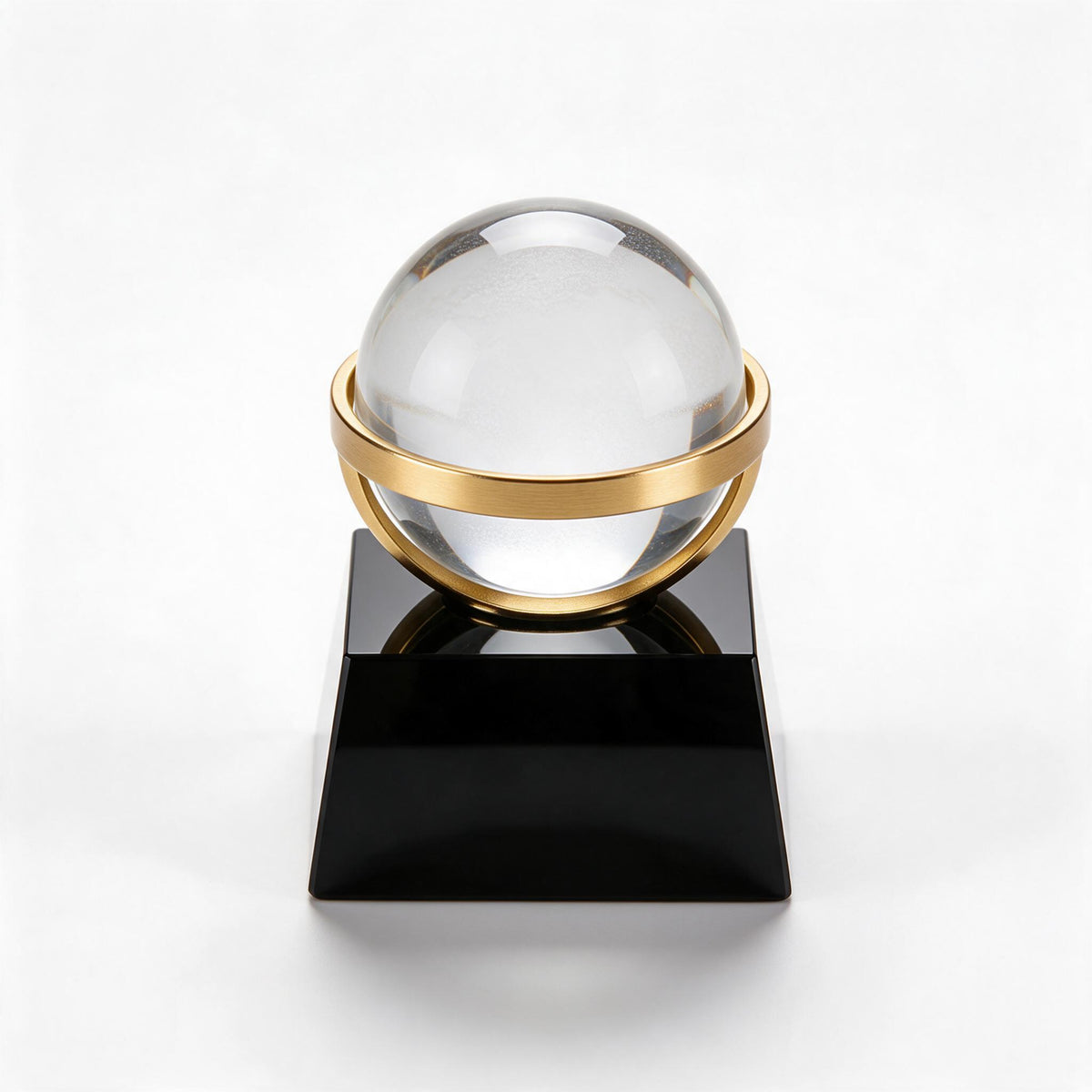 Crystal sphere award on base, laser engraved K9 optical crystal
