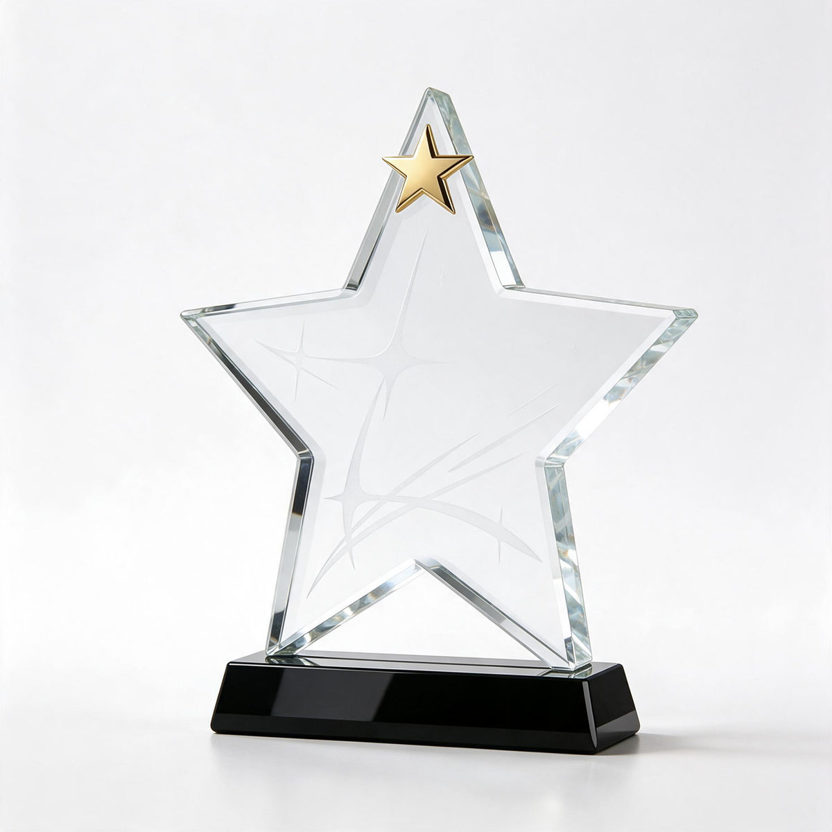 Crystal star award, laser engraved K9 optical crystal