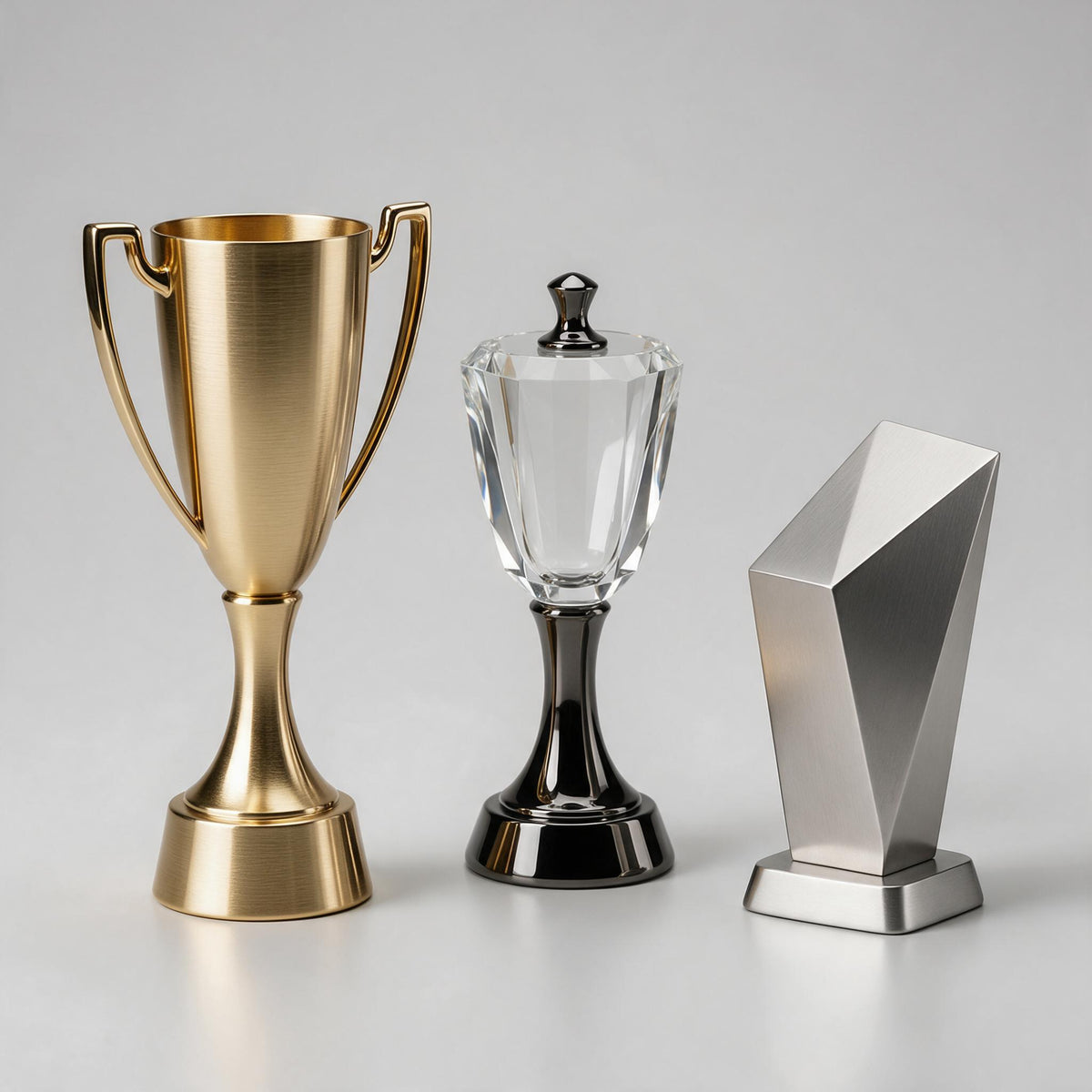 Crystal & Metal Award — Custom Laser Engraved, 12–18 cm – TrophyFoundry
